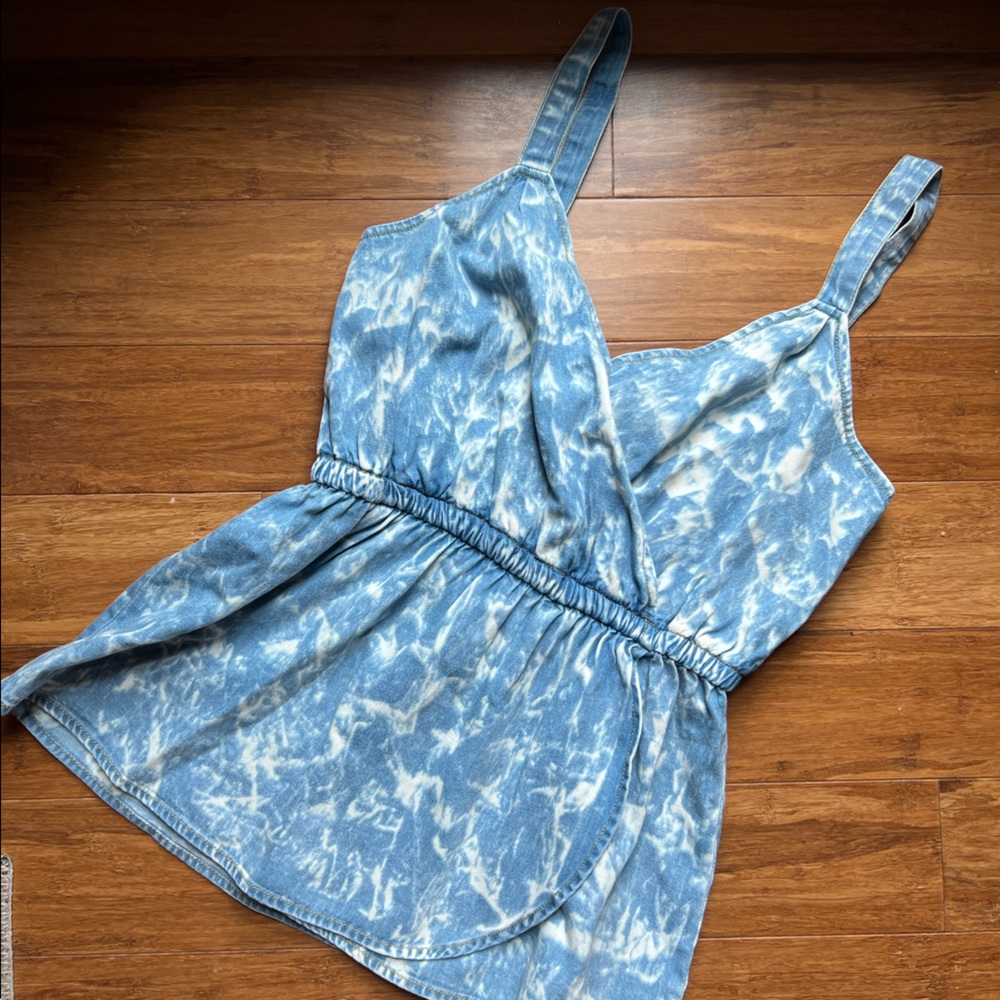 Anthropologie Washed Denim Tank EUC XS